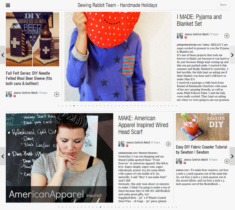 The Sewing Rabbit Team's Handmade Holidays, with 100+ Sewing Patterns & Tutorials to help you have a handmade holiday season!